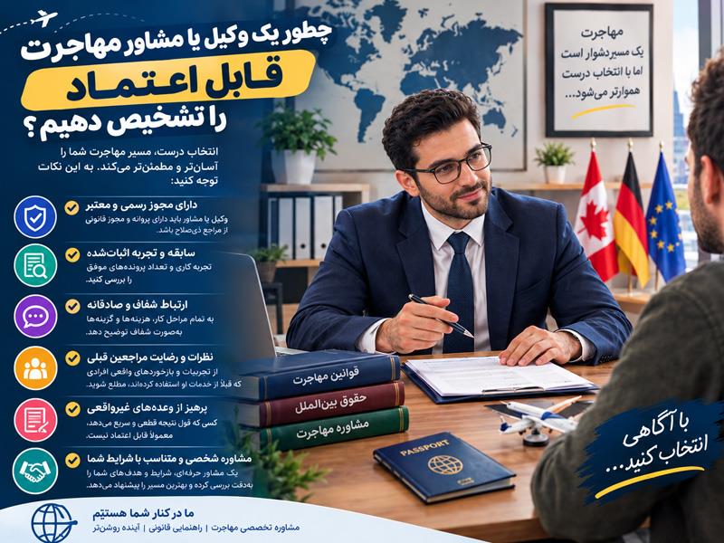 چطور یک وکیل یا مشاور مهاجرت قابل اعتماد را از نمونه‌ های بی‌ صلاحیت تشخیص دهیم؟